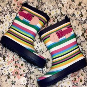 NWOT kids SUN SQUAD striped rain boots size 9/10